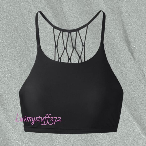 Beautiful Lululemon High Neck Tidal Flow Bathing Suit Top with pretty Net Back - Picture 2 of 9